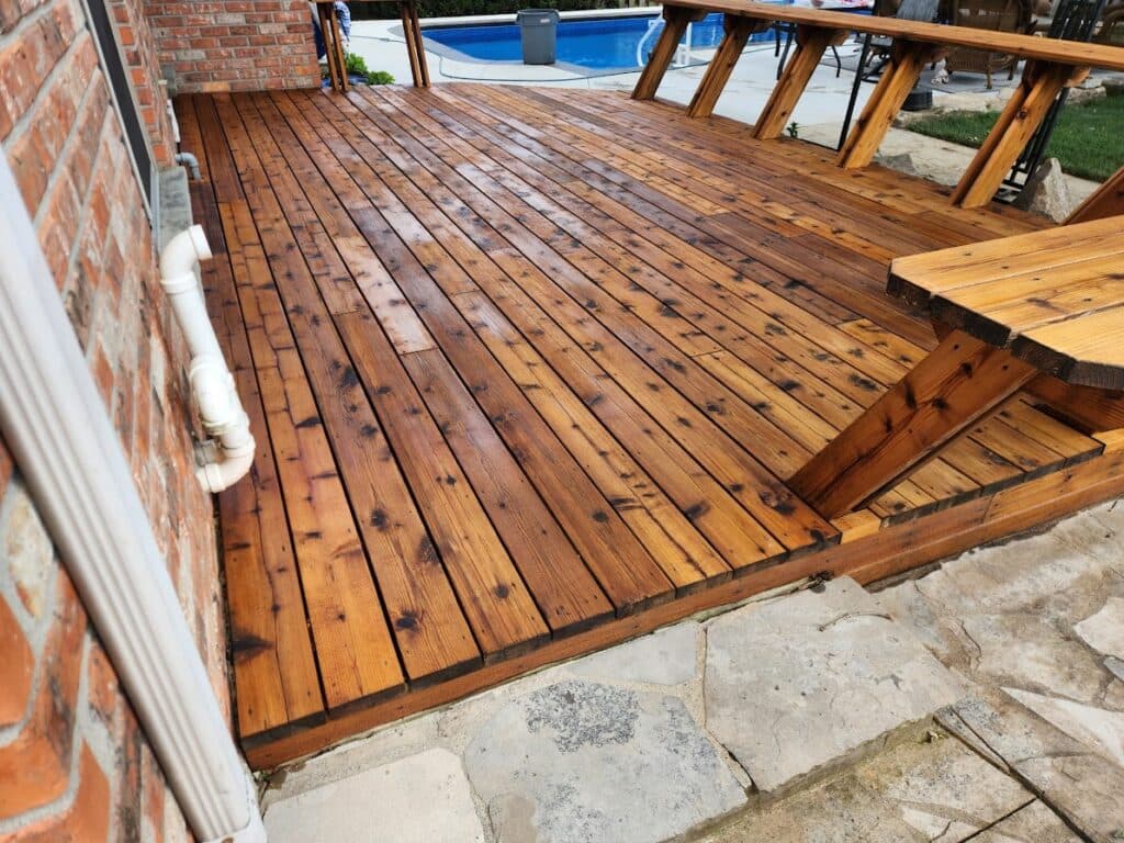 The same deck restored with READY Seal stain by DeckStain.ca